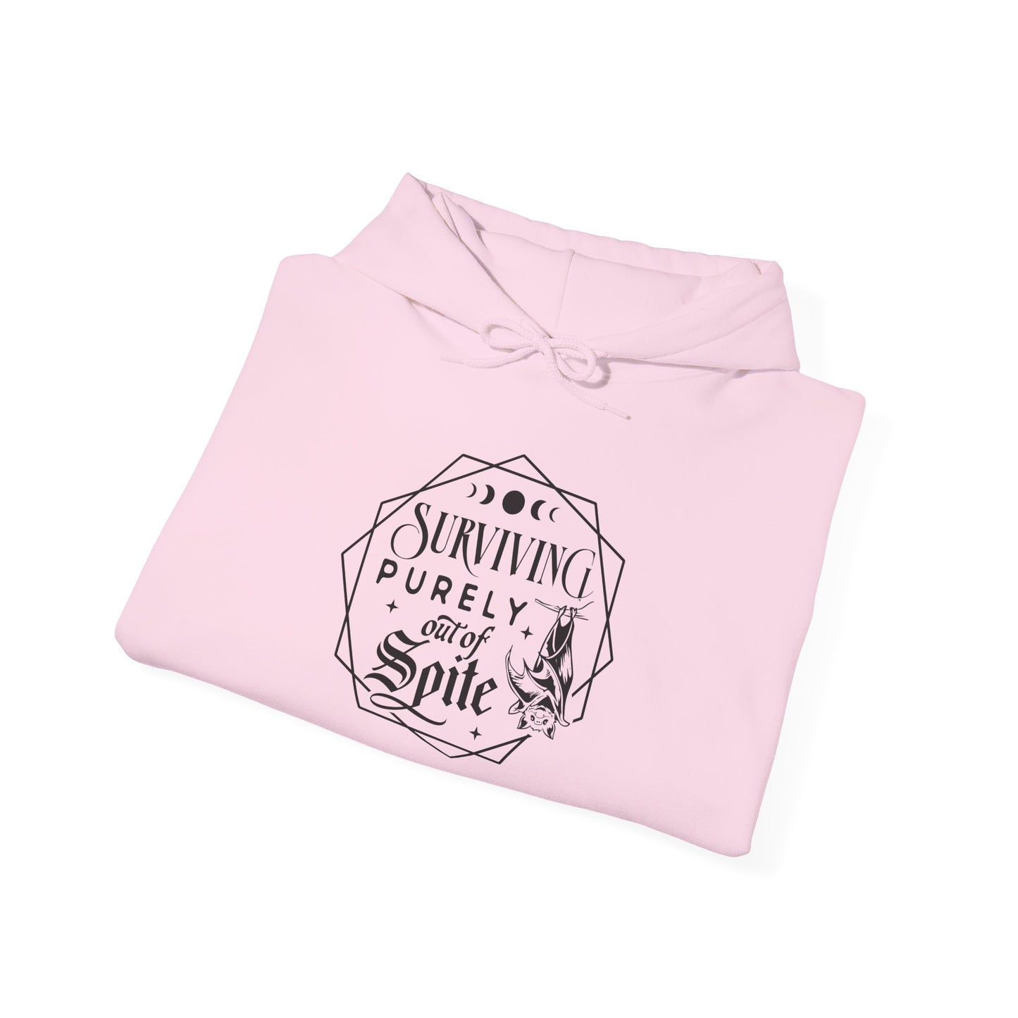 Surviving Purely Out of Spite Hoodie – Funny Women’s Mental Health Hooded Sweatshirt