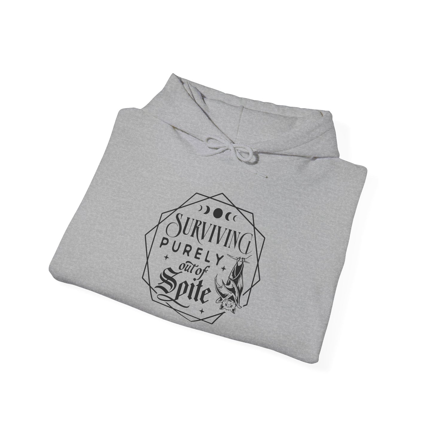 Surviving Purely Out of Spite Hoodie – Funny Women’s Mental Health Hooded Sweatshirt