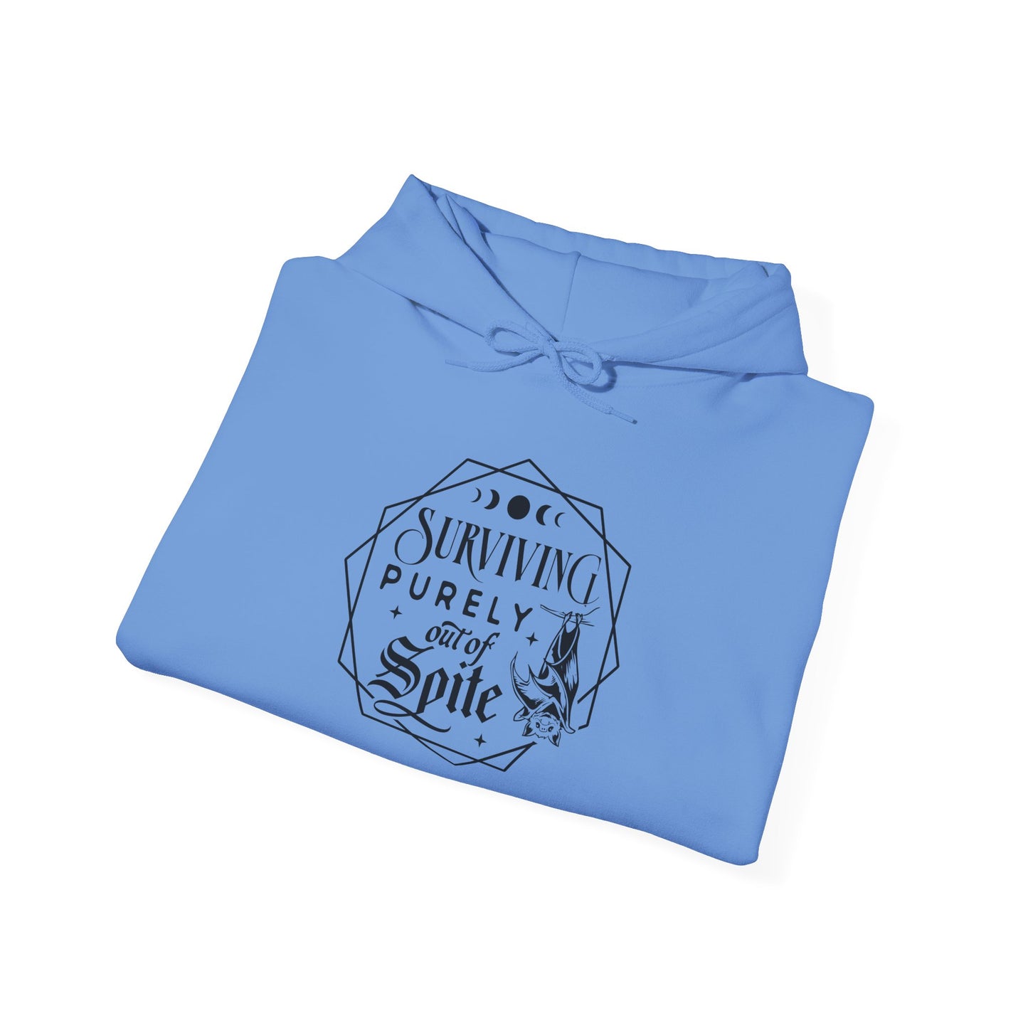 Surviving Purely Out of Spite Hoodie – Funny Women’s Mental Health Hooded Sweatshirt