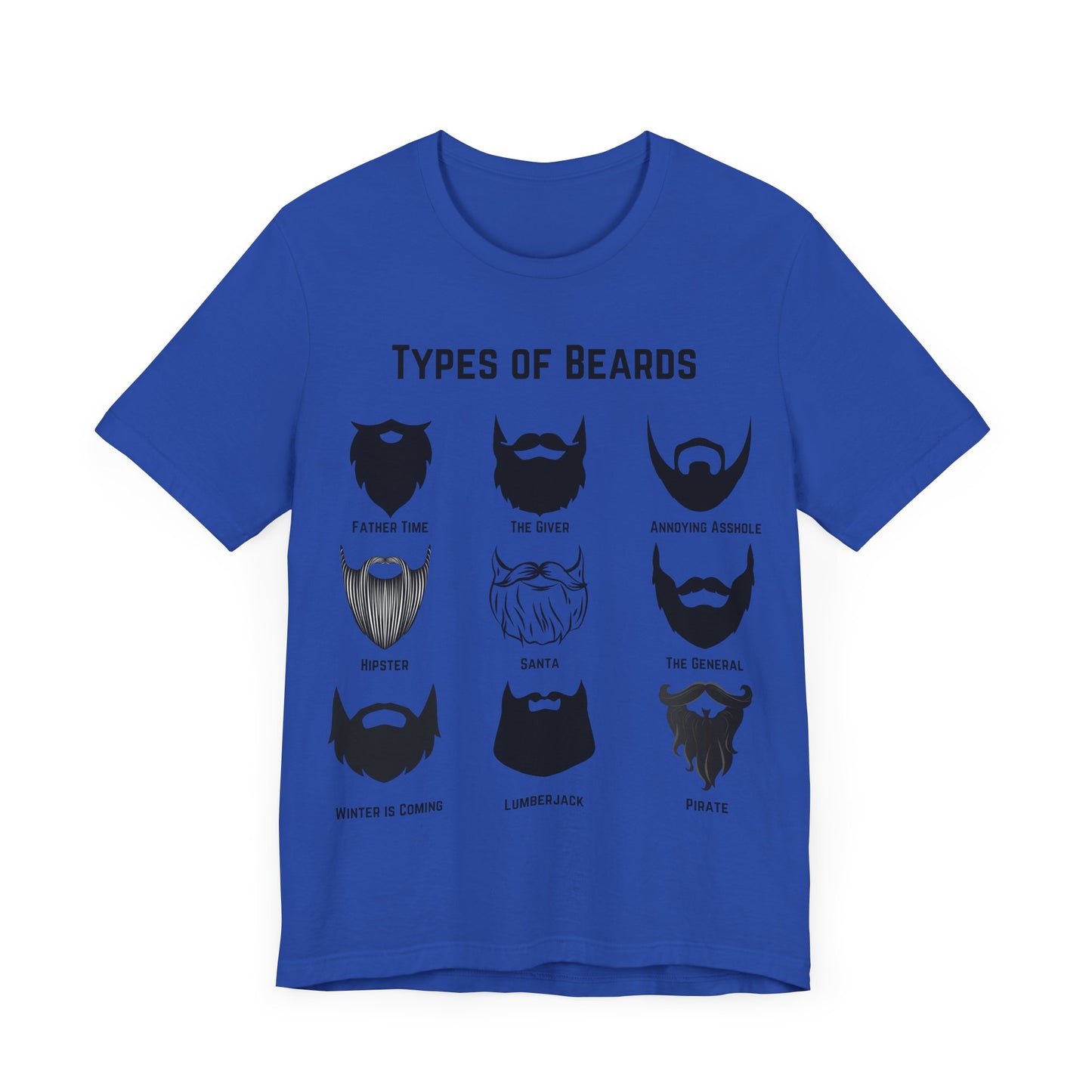 Types of Beards T-Shirt – Funny Beard Style Chart Graphic Tee