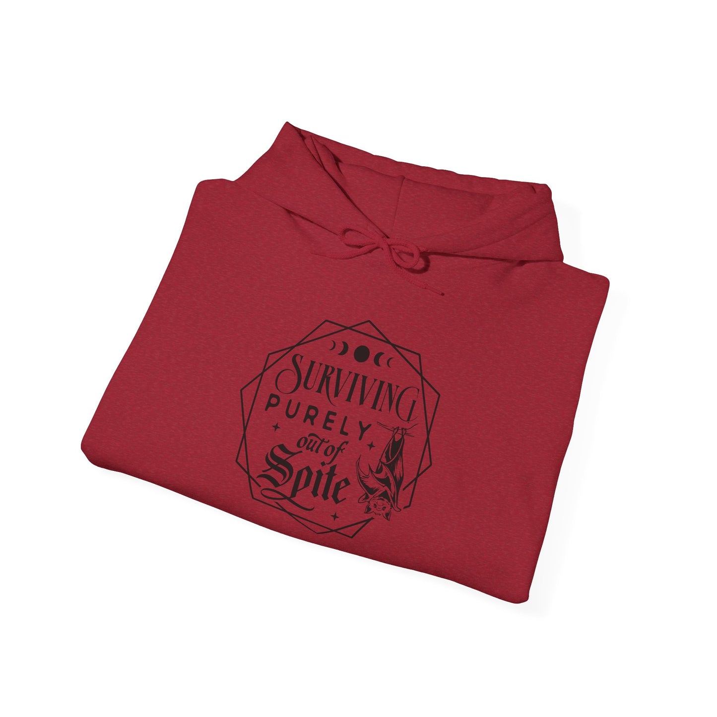 Surviving Purely Out of Spite Hoodie – Funny Women’s Mental Health Hooded Sweatshirt