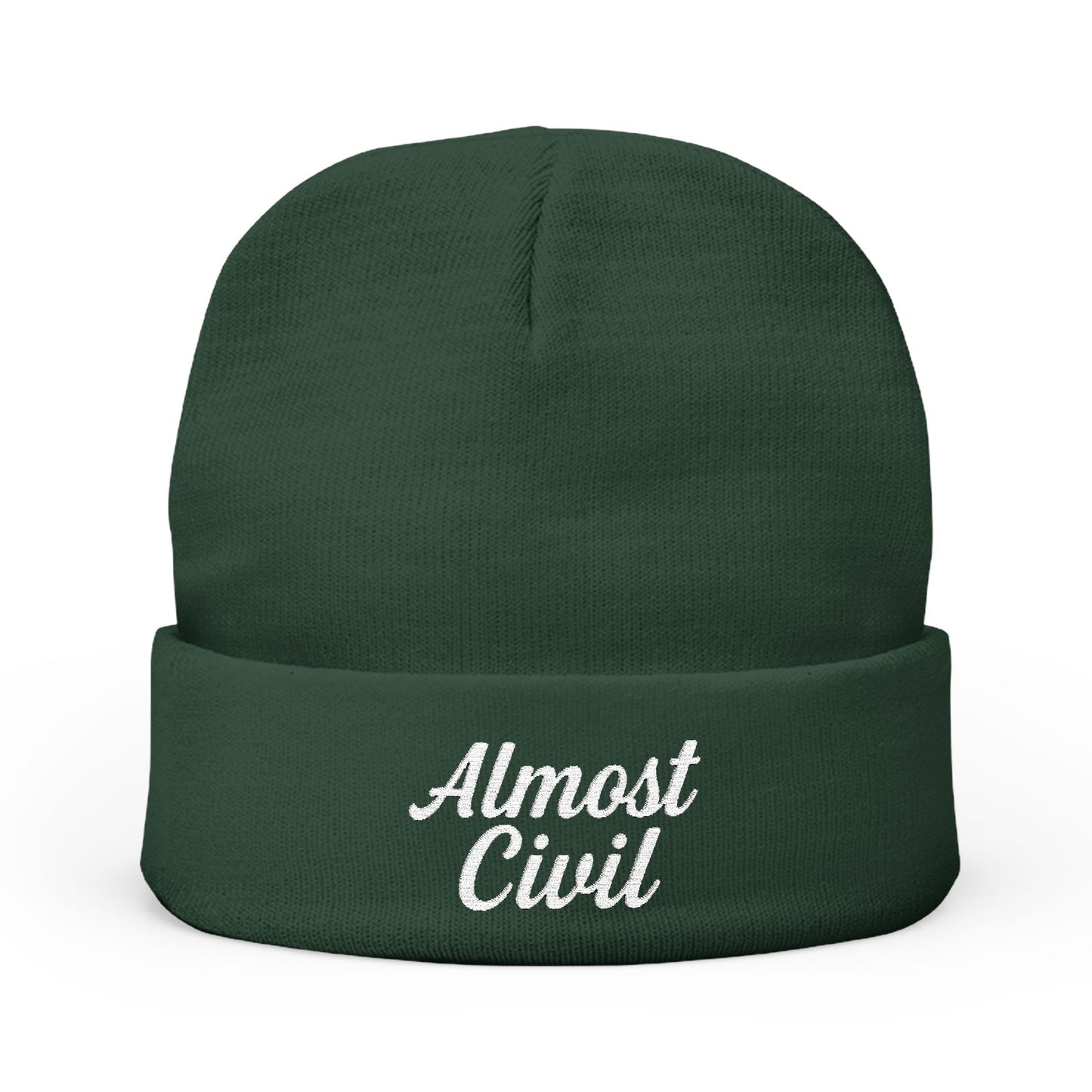 Almost Civil Knit Beanie – Embroidered Signature Collection