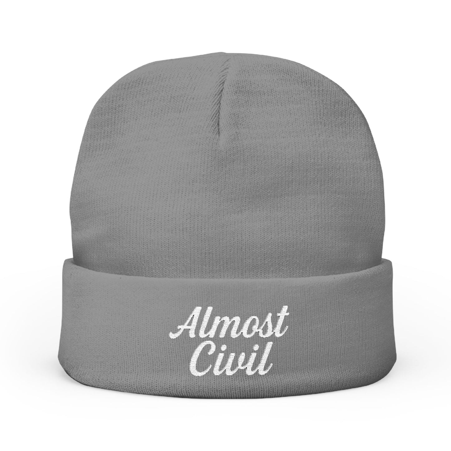 Almost Civil Knit Beanie – Embroidered Signature Collection