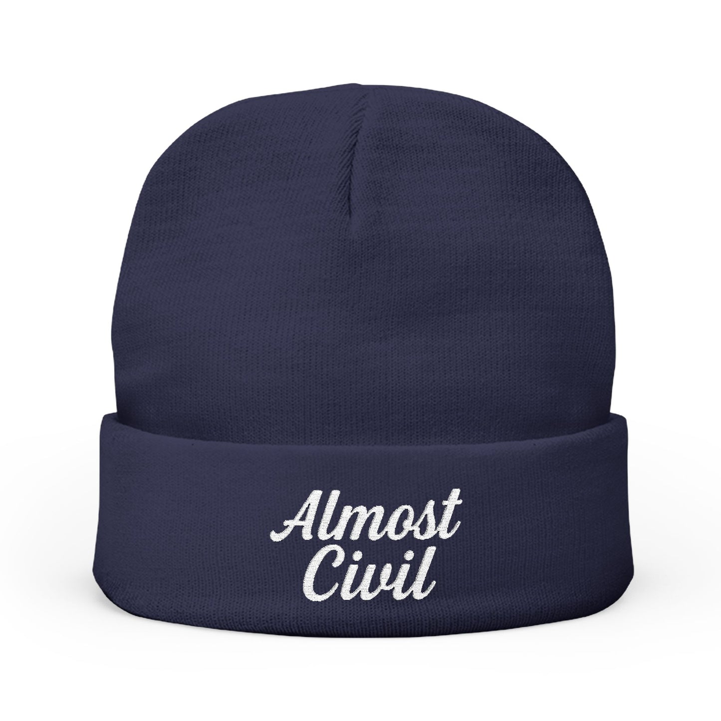 Almost Civil Knit Beanie – Embroidered Signature Collection