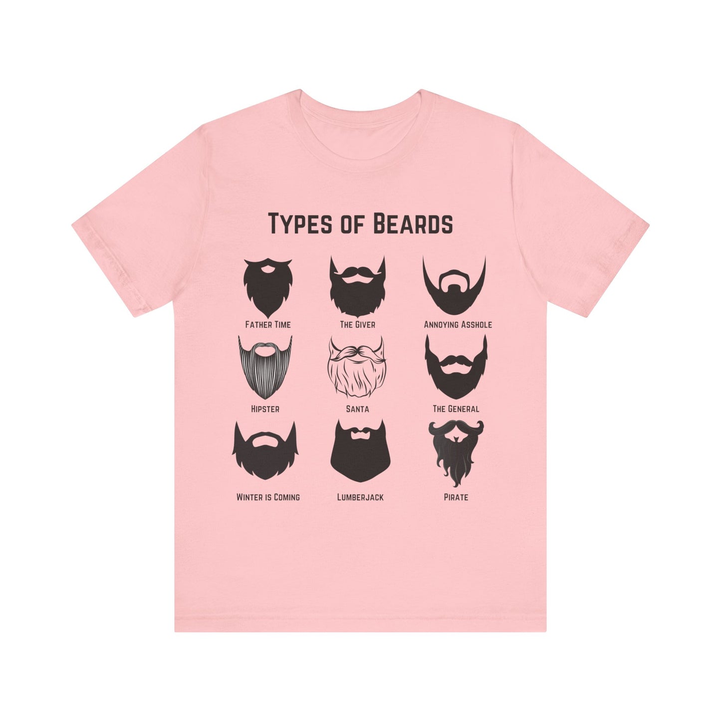 Types of Beards T-Shirt – Funny Beard Style Chart Graphic Tee