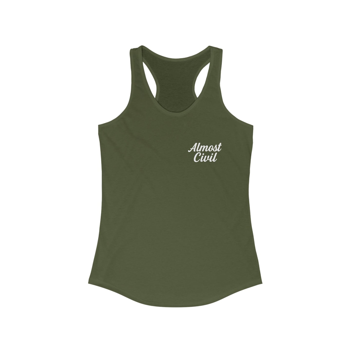 Almost Civil Women’s Racerback Tank – Signature Collection