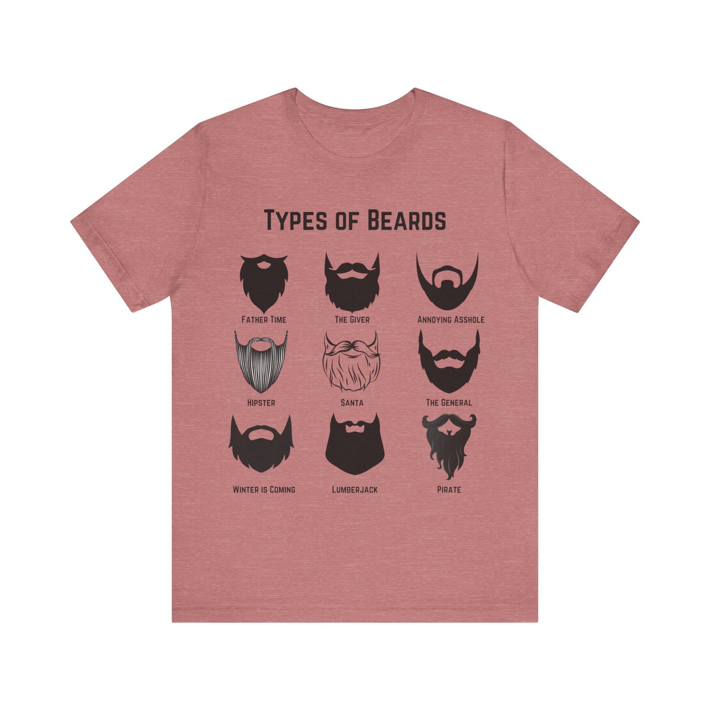 Types of Beards T-Shirt – Funny Beard Style Chart Graphic Tee