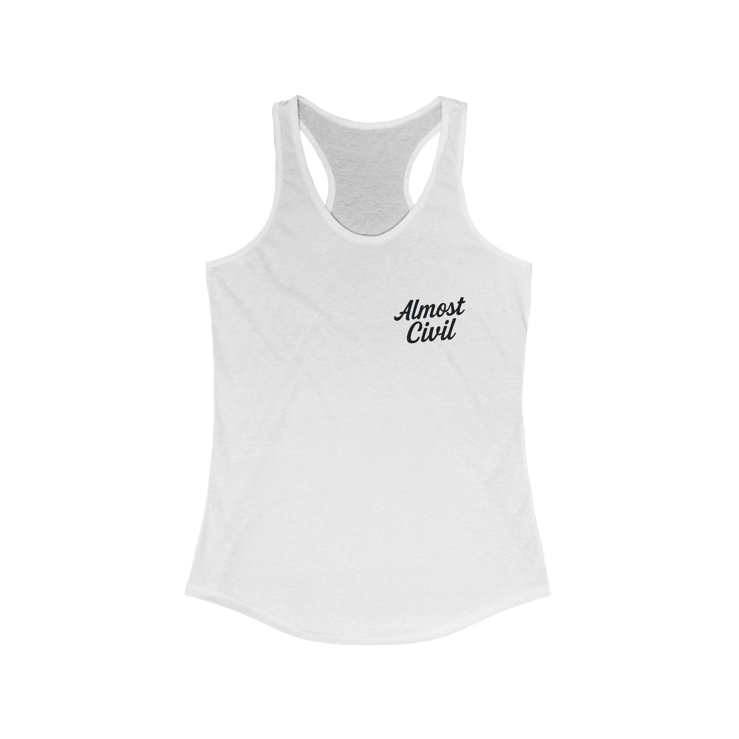 Almost Civil Women’s Racerback Tank – Signature Collection