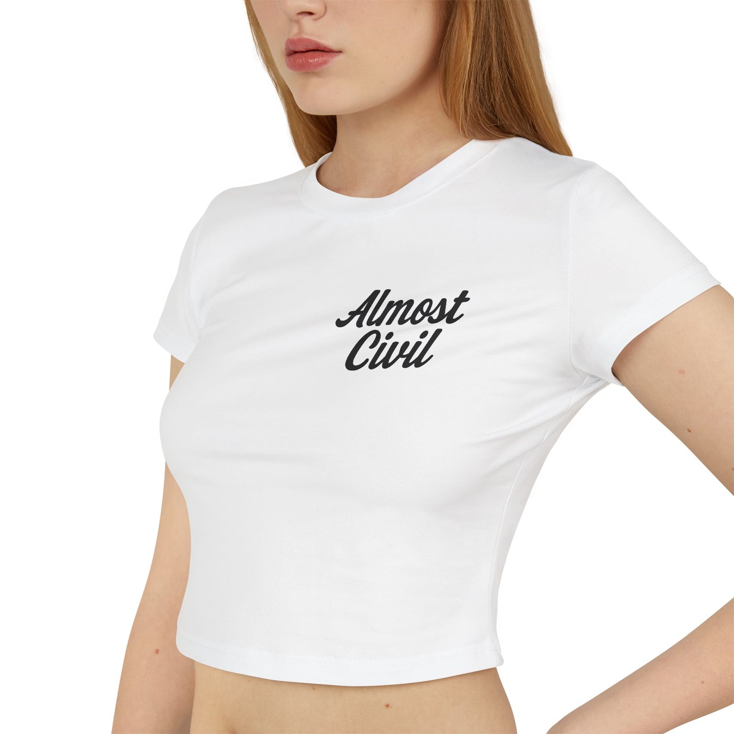 Almost Civil Women’s Baby Tee – Signature Collection