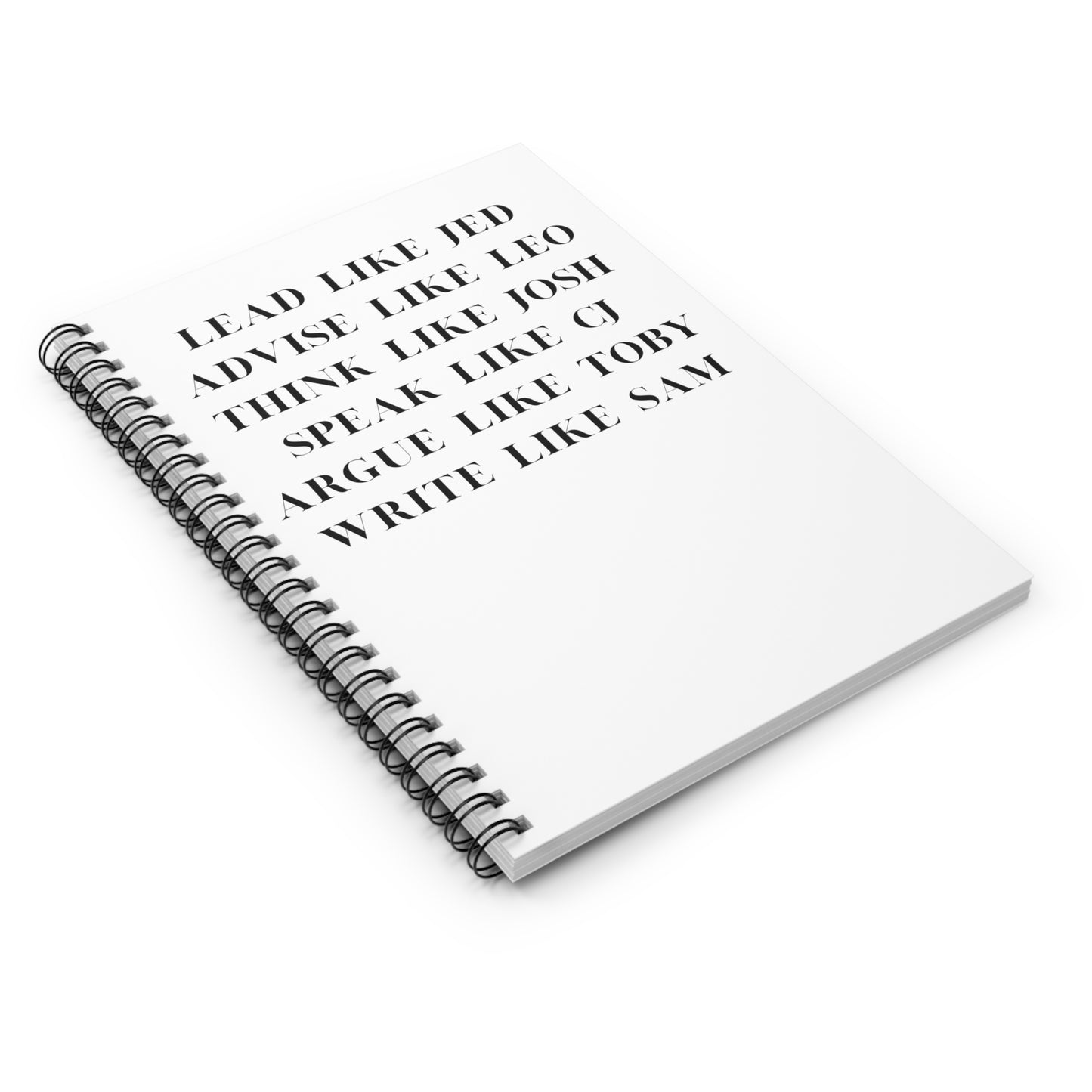 Personalized West Wing Journal – “Lead Like Jed” Inspirational Notebook for Political Nerds & West Wing Fans