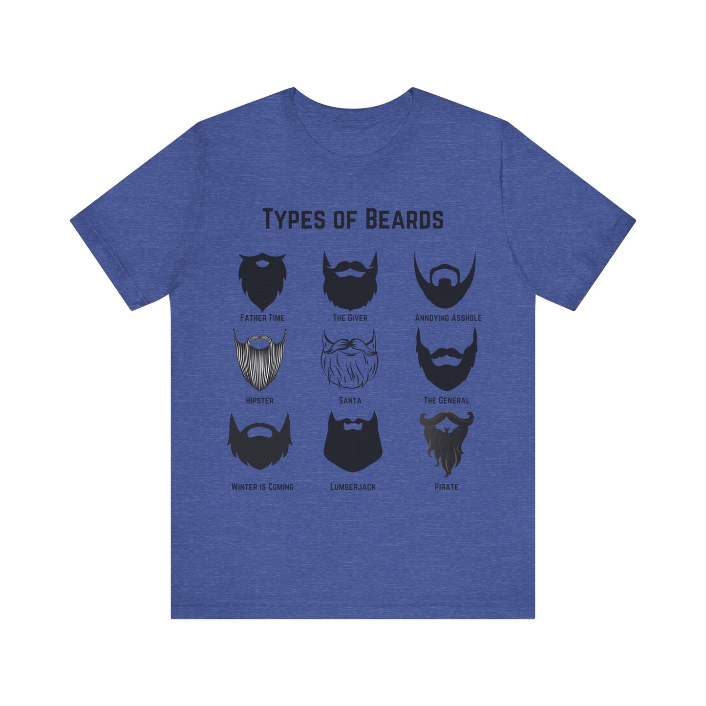 Types of Beards T-Shirt – Funny Beard Style Chart Graphic Tee