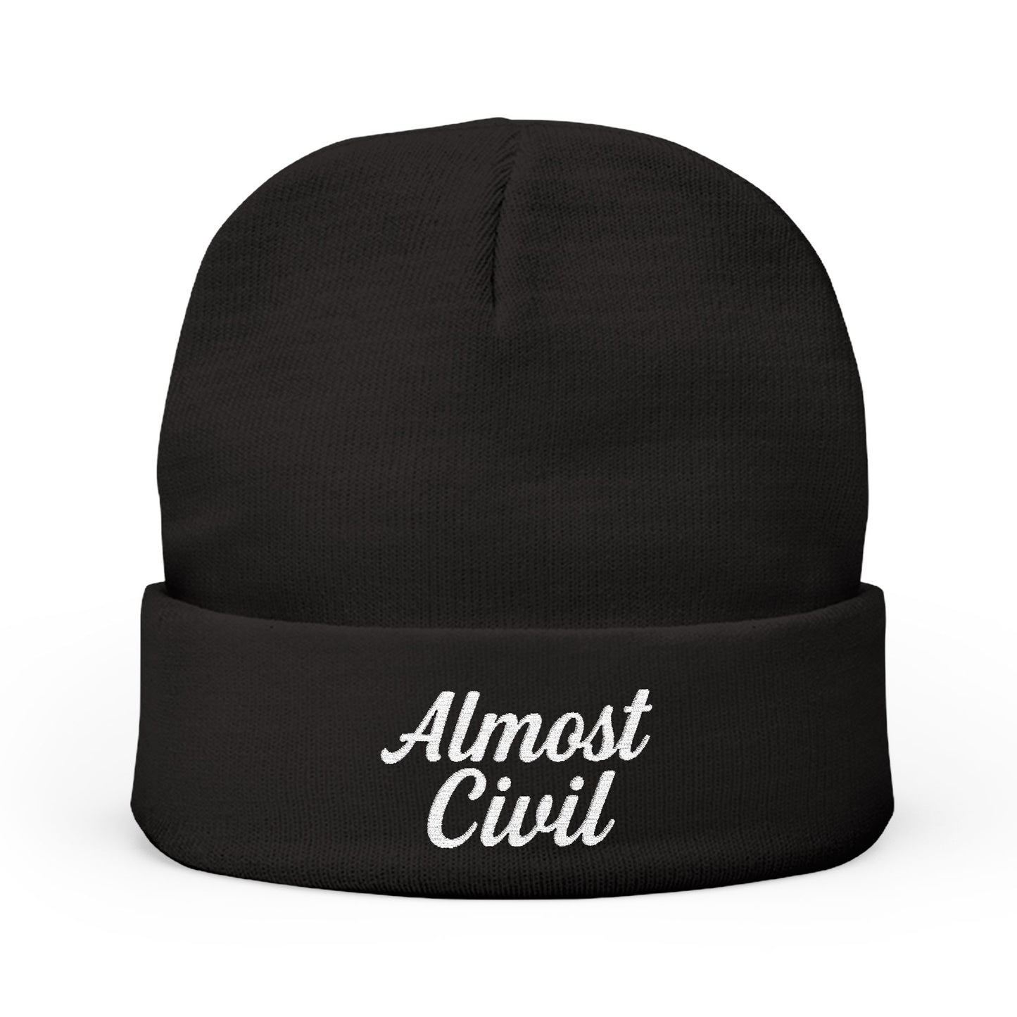 Almost Civil Knit Beanie – Embroidered Signature Collection