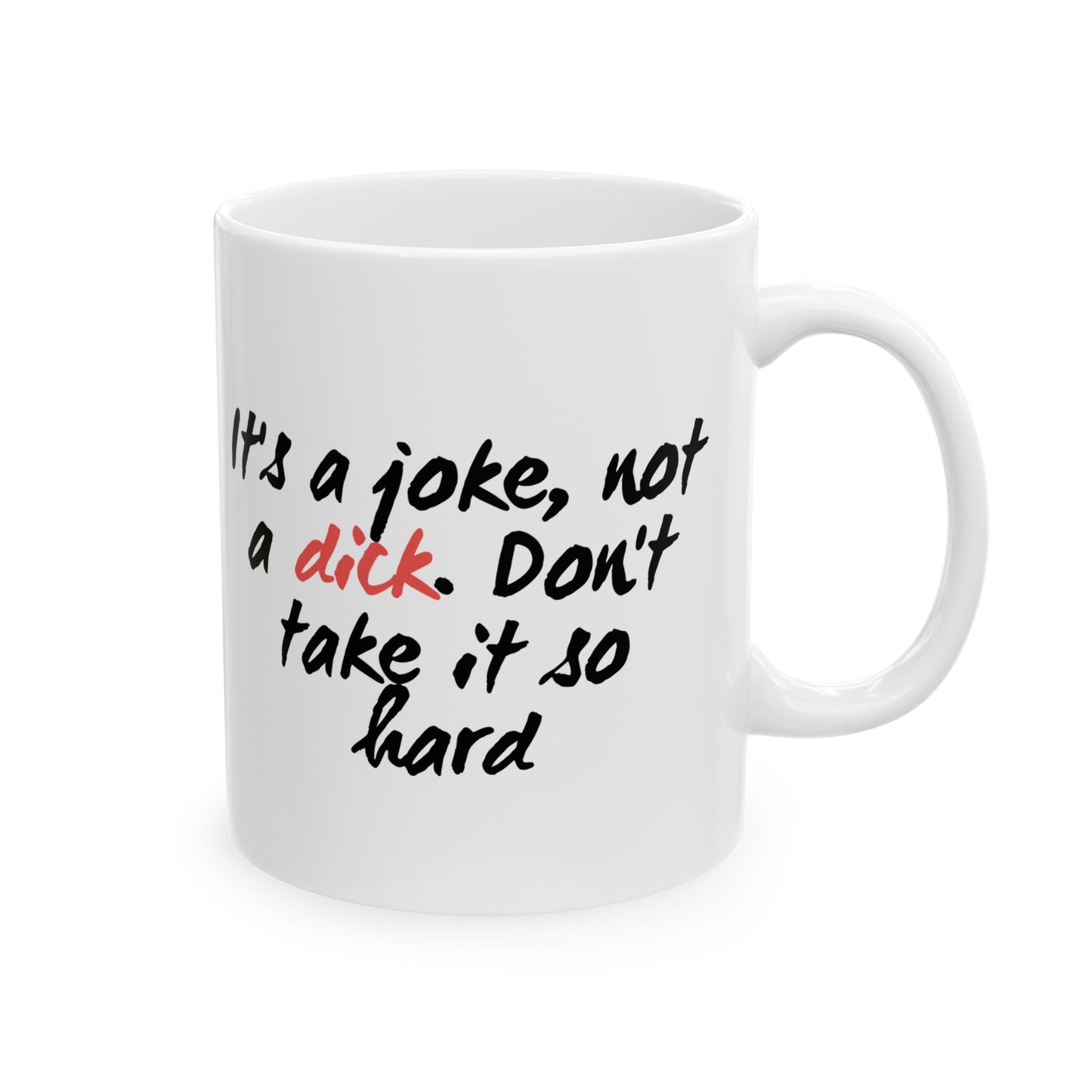 It’s a Joke, Not a Dick Mug – Funny NSFW Coffee Cup Gift for Sarcastic Adults (11oz & 15oz)