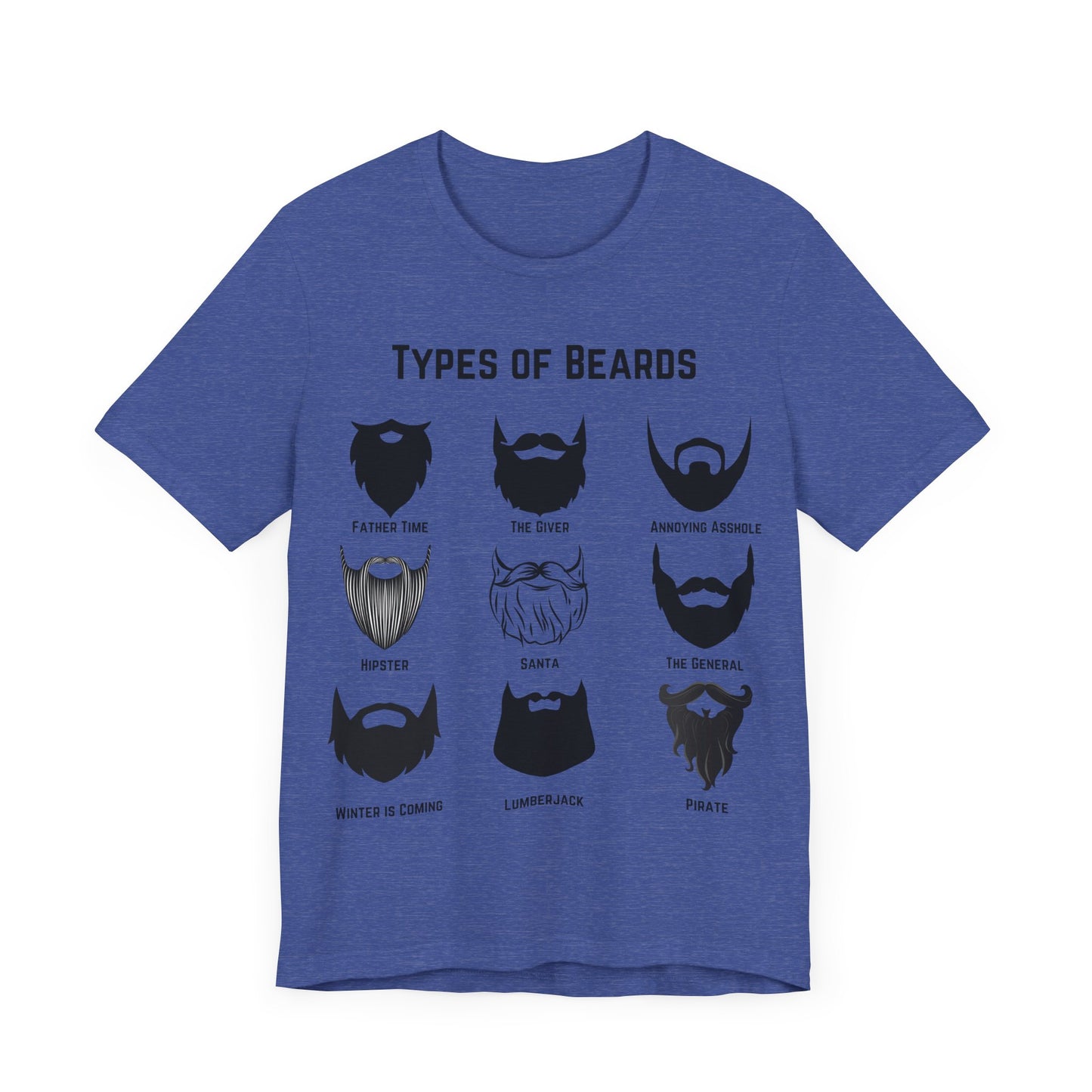Types of Beards T-Shirt – Funny Beard Style Chart Graphic Tee