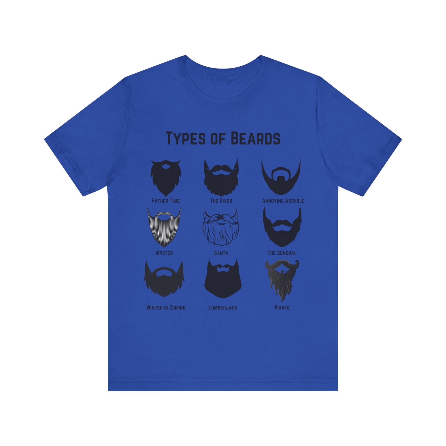 Types of Beards T-Shirt – Funny Beard Style Chart Graphic Tee