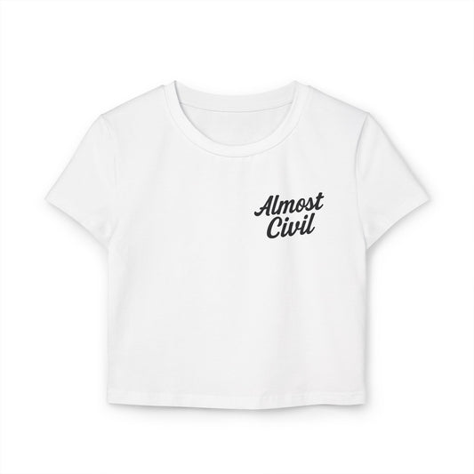 Almost Civil Women’s Baby Tee – Signature Collection