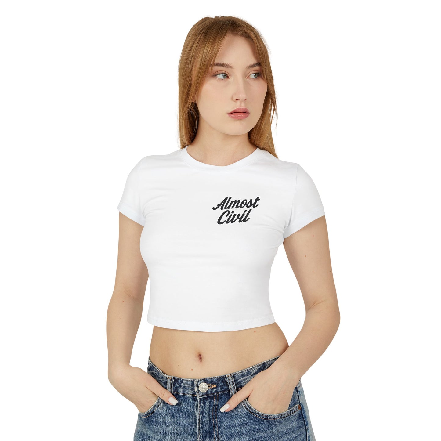 Almost Civil Women’s Baby Tee – Signature Collection
