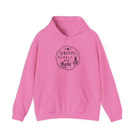 Surviving Purely Out of Spite Hoodie – Funny Women’s Mental Health Hooded Sweatshirt