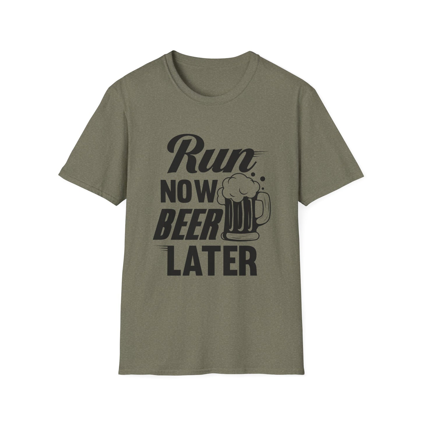 Run Now, Beer Later T-Shirt – Funny Workout & Running Tee